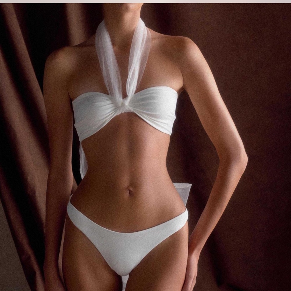 Meshki White Halter Bikini